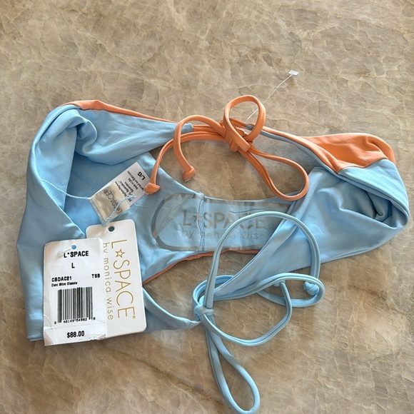 NWT‎ L*space Colorblock Dani Side Tie Bikini Bottom Tangy-Sky Blue Size… - Picture 10 of 10